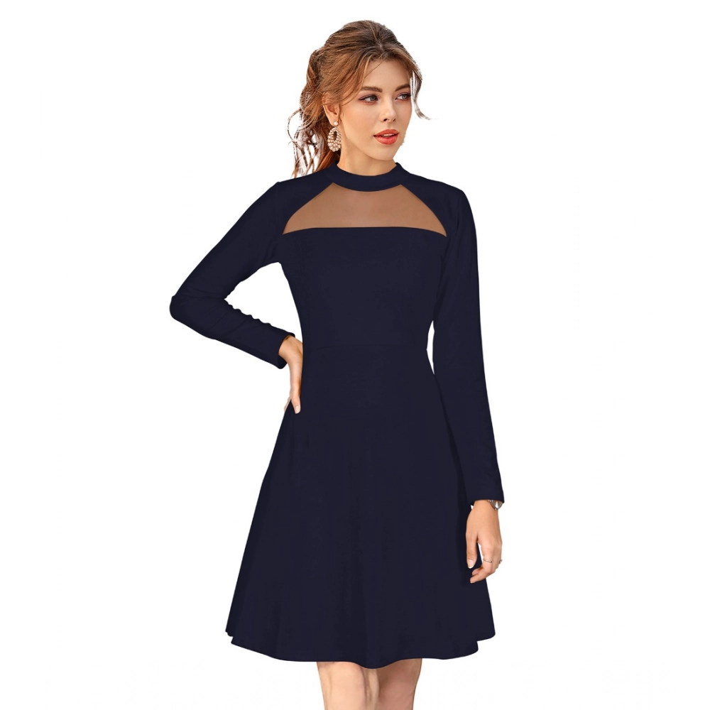 54163248283_946ed286f8_o_d-1000x1000-1.webp Women's Knitting stretchable Solid Round Neck Full Sleeve Dress (Blue) - Image 1