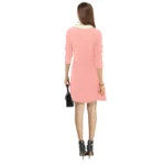 Women's Polyester Solid Collar 3-4th Dress (Peach) - Image 5
