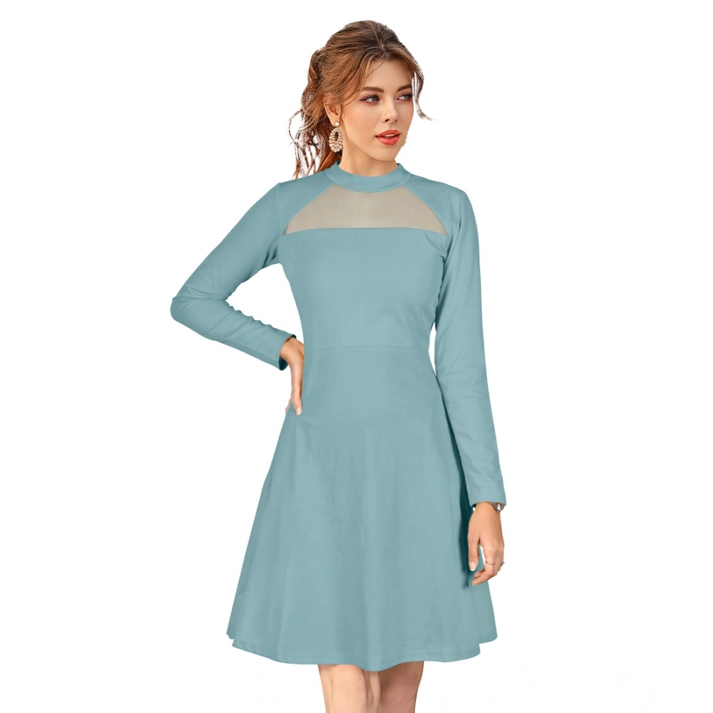 54163288204_e703c61e24_o_d-1000x1000-1.webp Women's Knitting stretchable Solid Round Neck Full Sleeve Dress (Pista) - Image 1