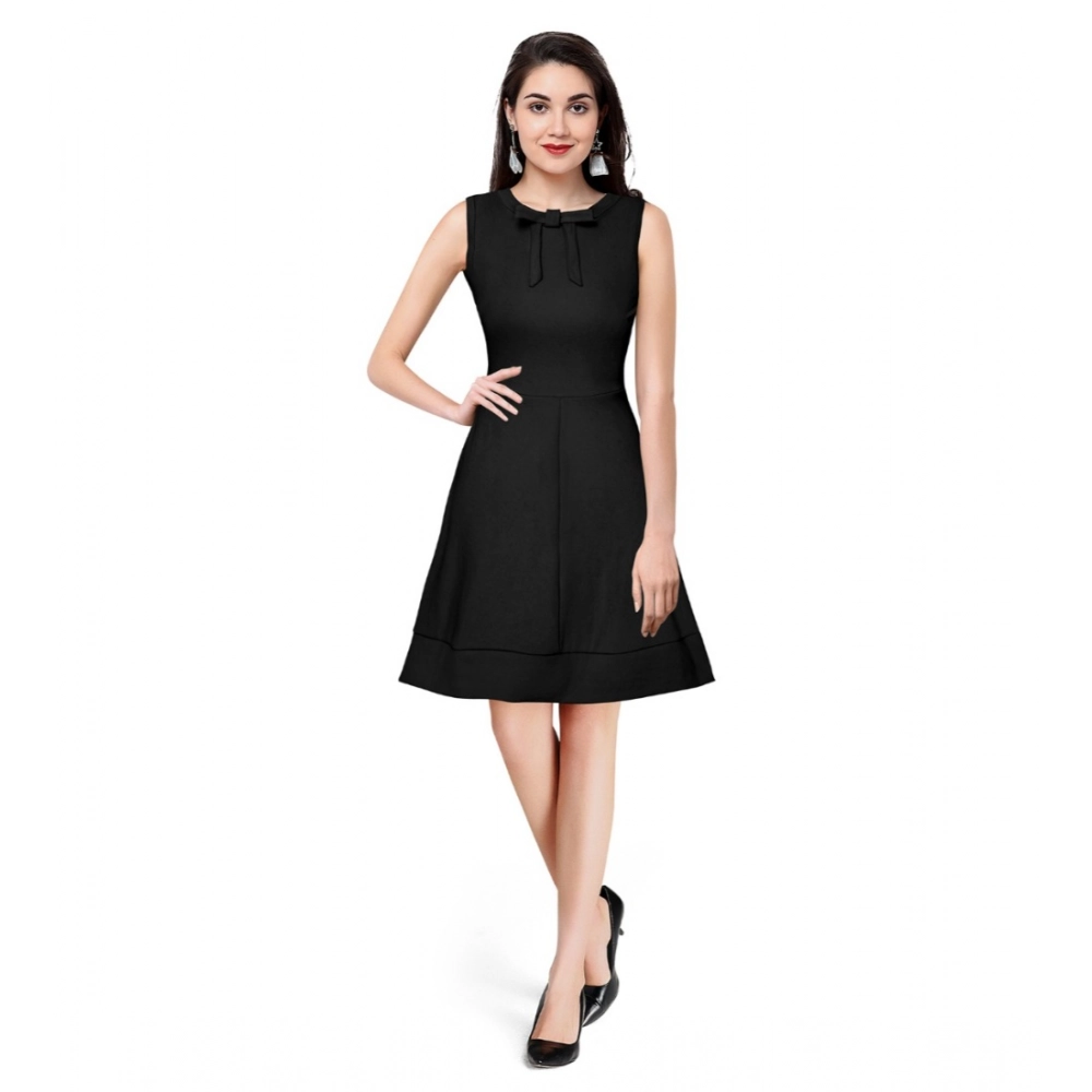 54163288684_825e0dc725_o_d-1000x1000-1.webp Women's Polyester Solid Round Neck Sleeveless Dress (Black) - Image 1