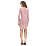 Women's Polyester Solid High Neck Full Sleeve Dress (Peach) - Image 5