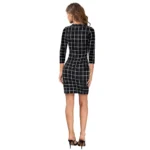 Women's Polyester Solid High Neck Full Sleeve Dress (Black) - Image 5