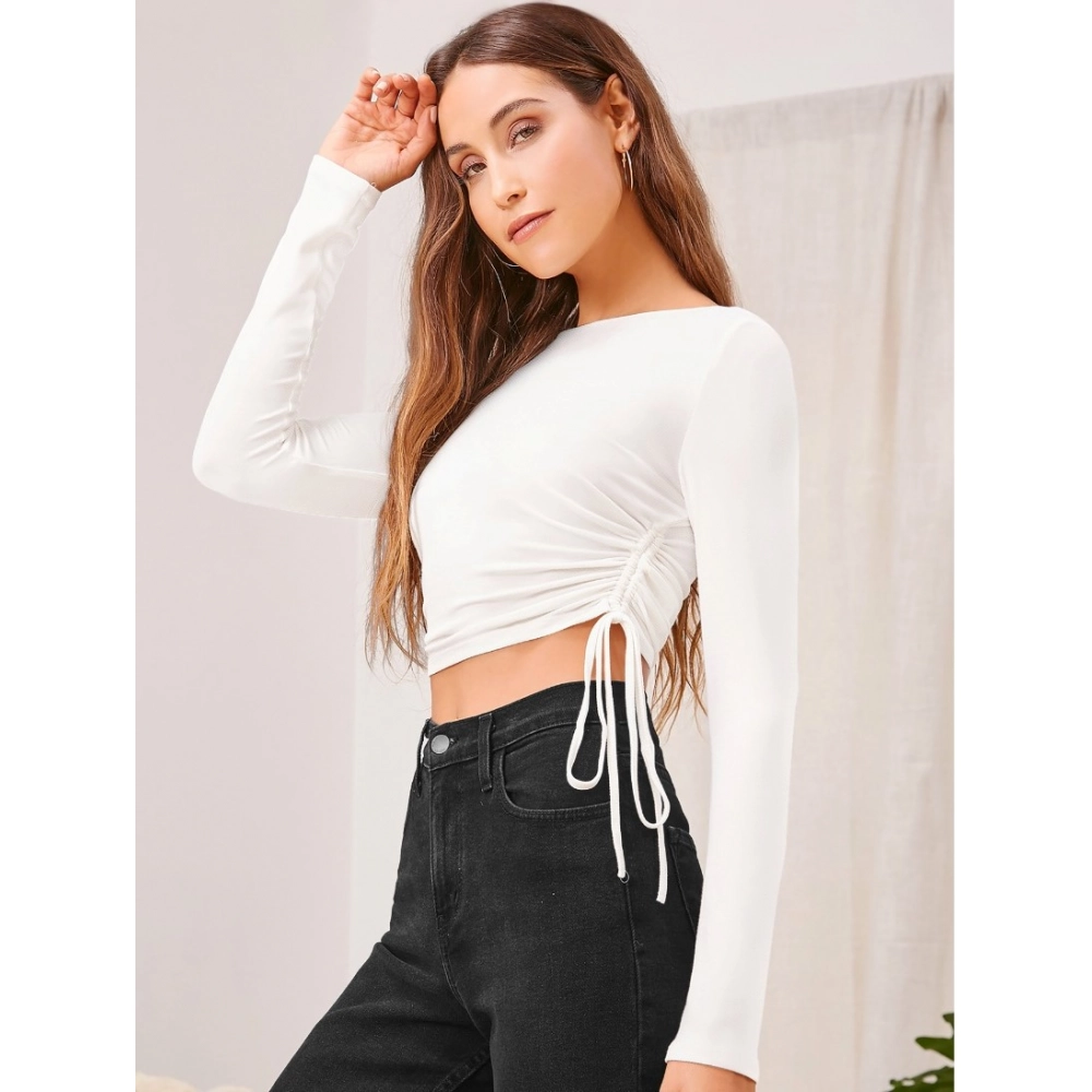 54165703423_edee69abfa_o_d-1000x1000-1.webp Women's Polyester Solid Round Neck Full Sleeve Top (White) - Image 1
