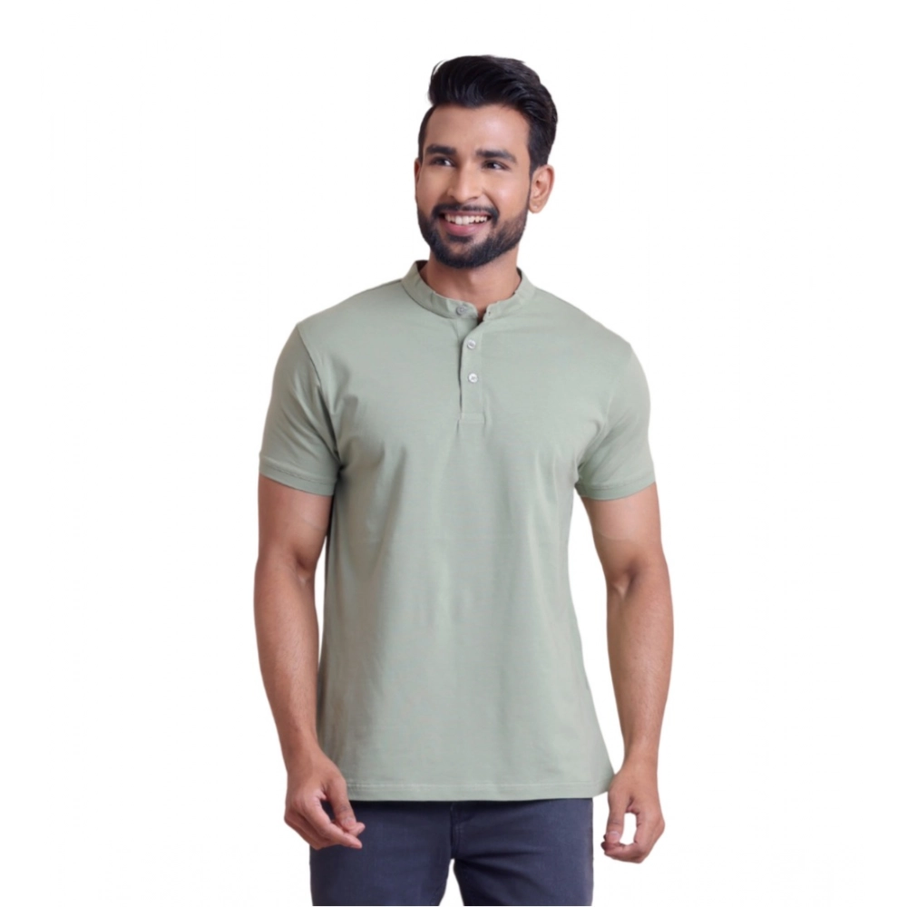 54220919592_704df699f4_o_d-1000x1000-1.webp Men's Casual Cotton Solid Half Sleeve Mandarin Collar T-Shirt (Newsage) - Image 1