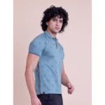 Men's Casual Cotton Printed Half Sleeve Round Neck T-Shirt (Green) - Image 4