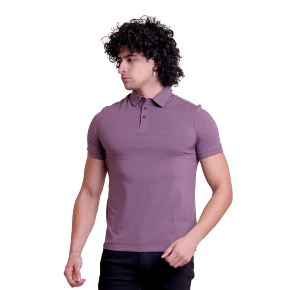 54221830346_1e9d60f945_o_d-1000x1000-1.webp Men's Casual Cotton Solid Half Sleeve Polo Neck T-Shirt (Berry) - Image 1
