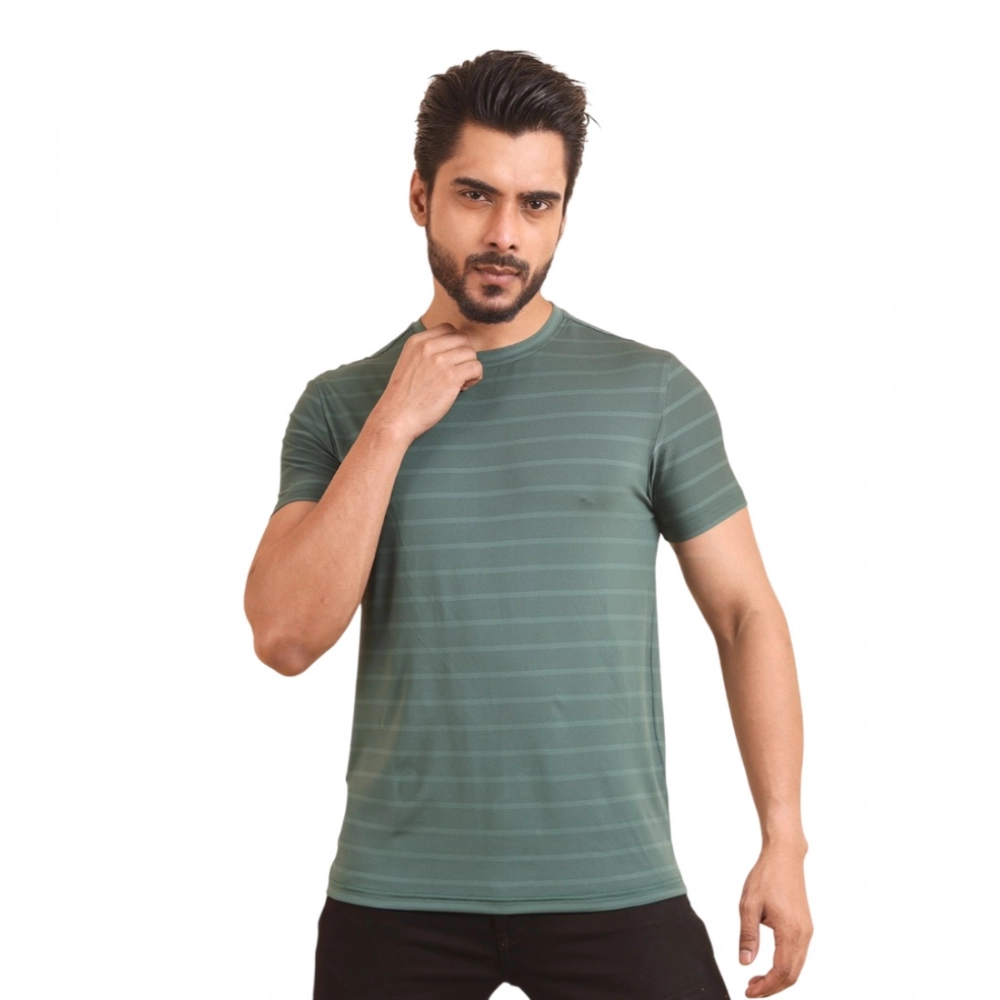 54222058884_3562ee4f73_o_d-1000x1000-1.webp Men's Casual Nylon Solid Half Sleeve Round Neck T-Shirt (Green) - Image 1