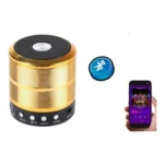 Plastic Rubber Wireless WS887 Bluetooth Speaker (Gold) - Image 2