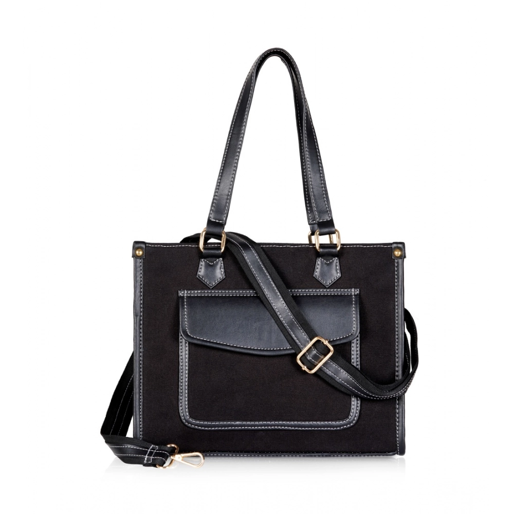 54249594421_43081df710_o_d-1000x1000-1.webp Women's Canvas Medium Top handle Satchel Zipper Handbag (Black) - Image 1