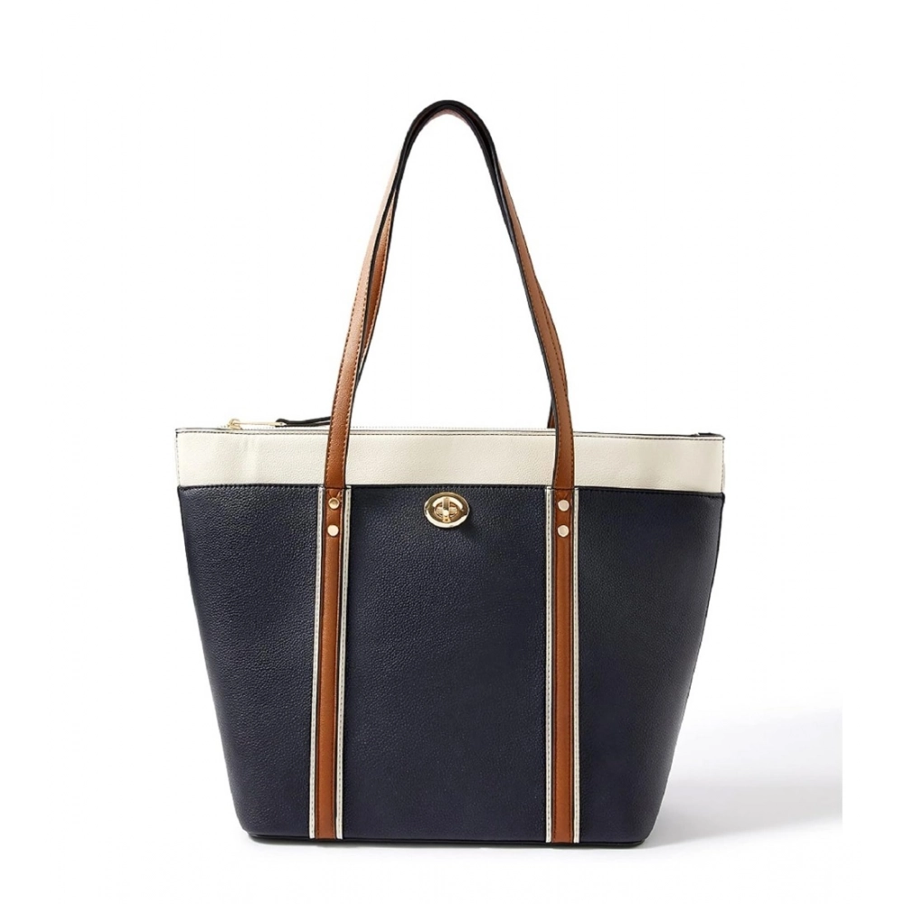 54249838003_c964f131e0_o_d-1000x1000-1.webp Women's Faux Leather Large Shoulder Zipper Handbag (Dark Blue) - Image 1