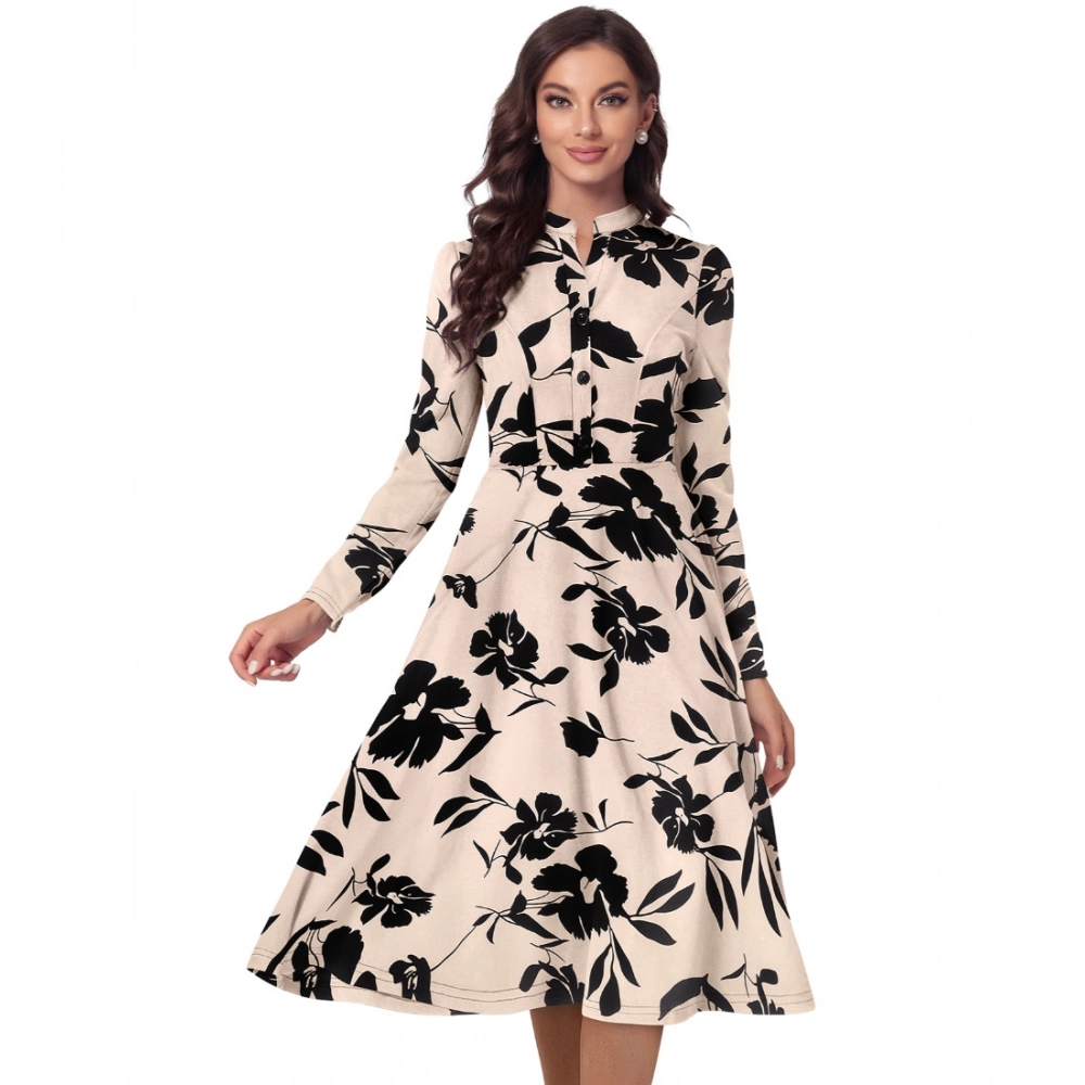 54254739162_ef882336e1_o_d-1000x1000-1.webp Women's Knitting Printed V-Neck Full Sleeve Dress (Cream) - Image 1