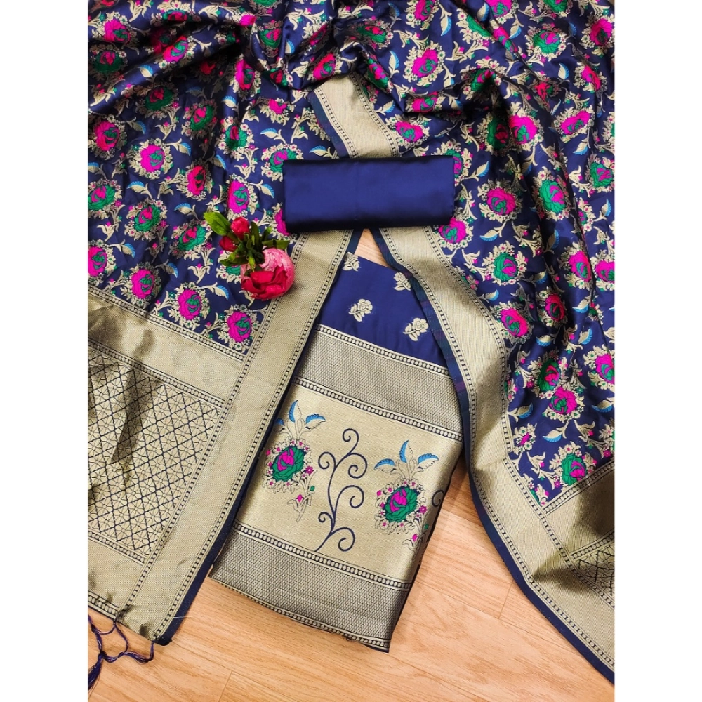 54262626687_dc1c8e8e54_o_d-1000x1000-1.webp Women's Banarasi Silk Printed Unstitched Salwar Suit Material With Dupatta (Navy Blue, 3Mtrs) - Image 1