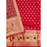 Women's Banarasi Silk Printed Unstitched Salwar Suit Material With Dupatta (Red, 3Mtrs) - Image 2