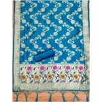 Women's Banarasi Silk Printed Unstitched Salwar Suit Material With Dupatta (Blue, 3Mtrs) - Image 2