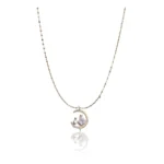 Women's Stainless Steel Moon Pendent Delicate Chain (Gold Plated)