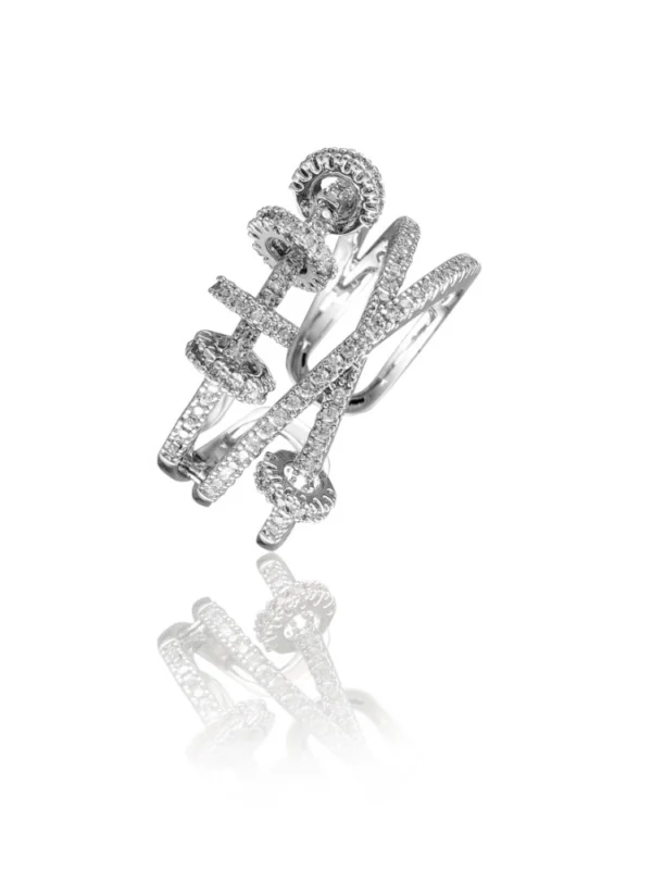 Stainless Steel Silver High-quality Freesize Ring (Silver Plated)