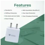VOXEL 18 Watt Double Usb Port Charger AB Plastic (White) - Image 3