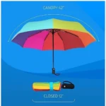 Metal Portable Auto Travel Umbrella (Rainbow) - Image 3