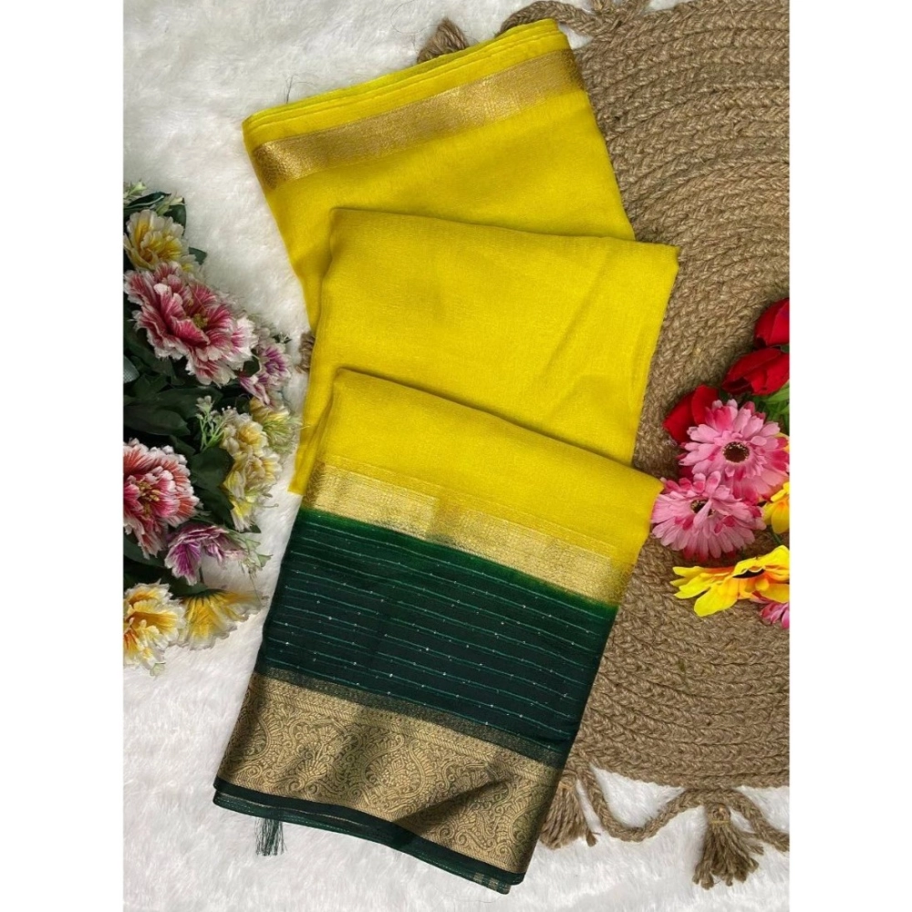 54434613547_706d4b6754_o_d-1000x1000-1.webp Women's Khadi Cotton Solid Saree With Unstitched Blouse 5.5Mtr (Yellow) - Image 1