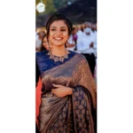Women's Silk Printed Saree With Unstitched Blouse 5.5Mtr (Blue) - Image 3