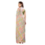 Women's Small Lace Georgette Printed Ready-to-Wear Saree With Unstitched Blouse 5.5 Mtr (Green) - Image 3