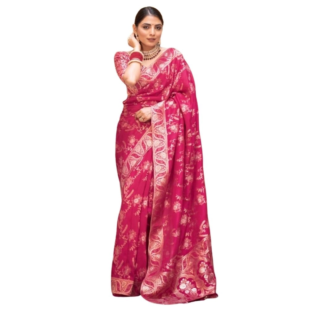54466127525_2eea26bbd8_o_d-1000x1000-1.webp Women's Silk Printed Saree With Unstitched Blouse 5.5Mtr (Pink) - Image 1