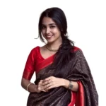Women's Silk Printed Saree With Unstitched Blouse 5.5Mtr (Brown)