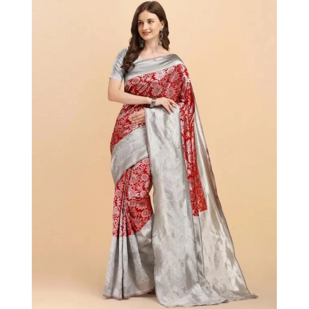 54472835983_475b9d1974_o_d-1000x1000-1.webp Women's Soft Lichi Silk Printed Saree With Unstitched Blouse 5.5Mtr (Red) - Image 1