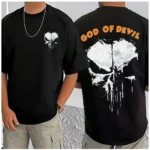 Men's Casual Cotton Blend Printed Round Neck Half Sleeve T-Shirt (Black) - Image 3