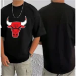 Men's Casual Cotton Blend Printed Round Neck Half Sleeve T-Shirt (Black) - Image 3