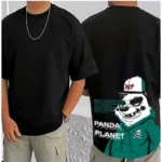 Men's Casual Cotton Blend Printed Round Neck Half Sleeve T-Shirt (Black) - Image 3