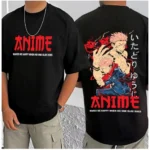 Men's Casual Cotton Blend Printed Round Neck Half Sleeve T-Shirt (Black) - Image 3