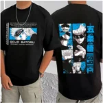Men's Casual Cotton Blend Printed Round Neck Half Sleeve T-Shirt (Black) - Image 3