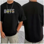 Men's Casual Cotton Blend Printed Round Neck Half Sleeve T-Shirt (Black) - Image 3