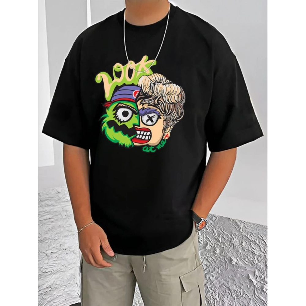 54520979184_dc2d8b8a5c_o_d-1000x1000-1.webp Men's Casual Cotton Blend Printed Round Neck Half Sleeve T-Shirt (Black) - Image 1