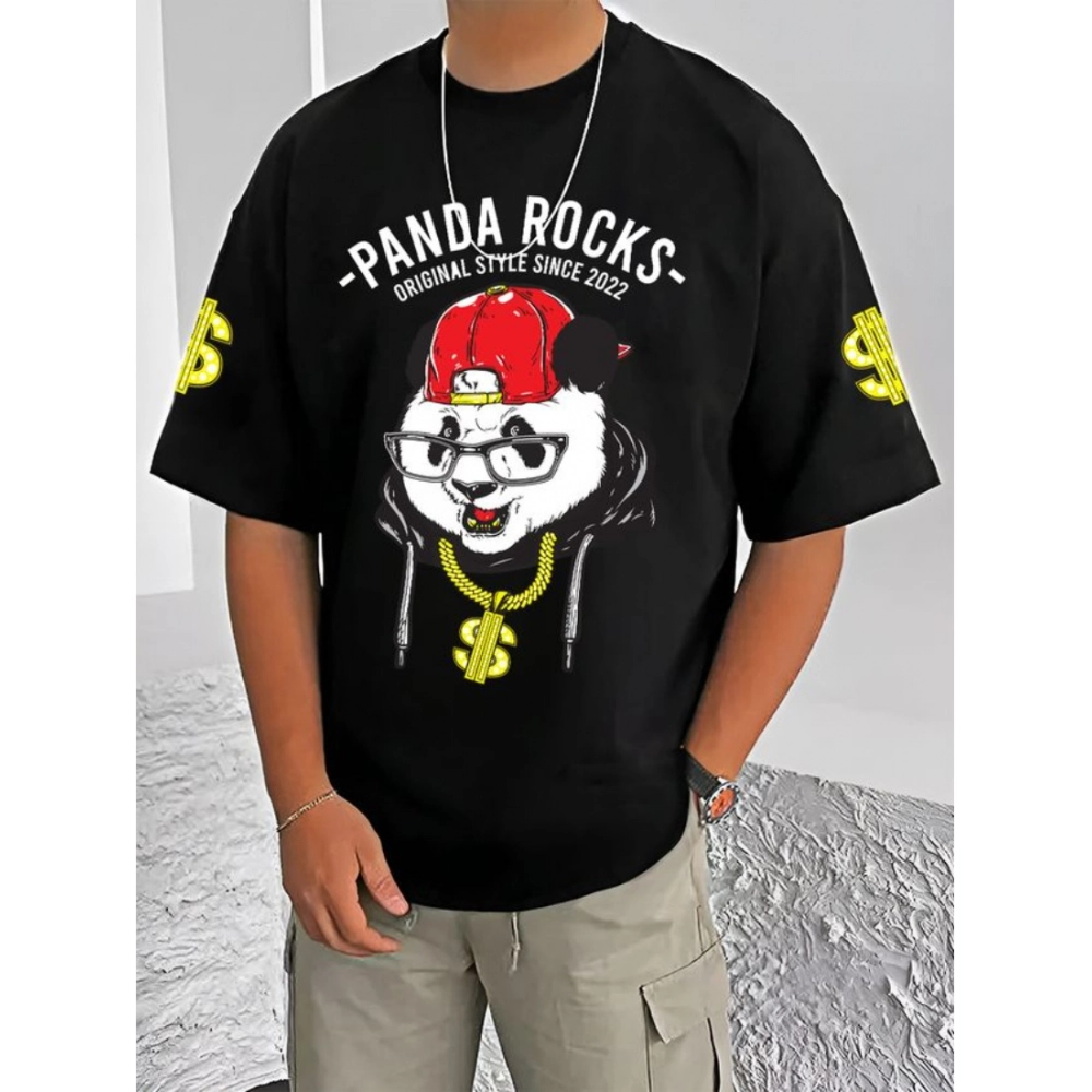 54520979314_fbe7b3ce33_o_d-1000x1000-1.webp Men's Casual Cotton Blend Printed Round Neck Half Sleeve T-Shirt (Black) - Image 1
