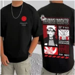 Men's Casual Cotton Blend Printed Round Neck Half Sleeve T-Shirt (Black) - Image 3