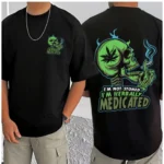 Men's Casual Cotton Blend Printed Round Neck Half Sleeve T-Shirt (Black) - Image 3
