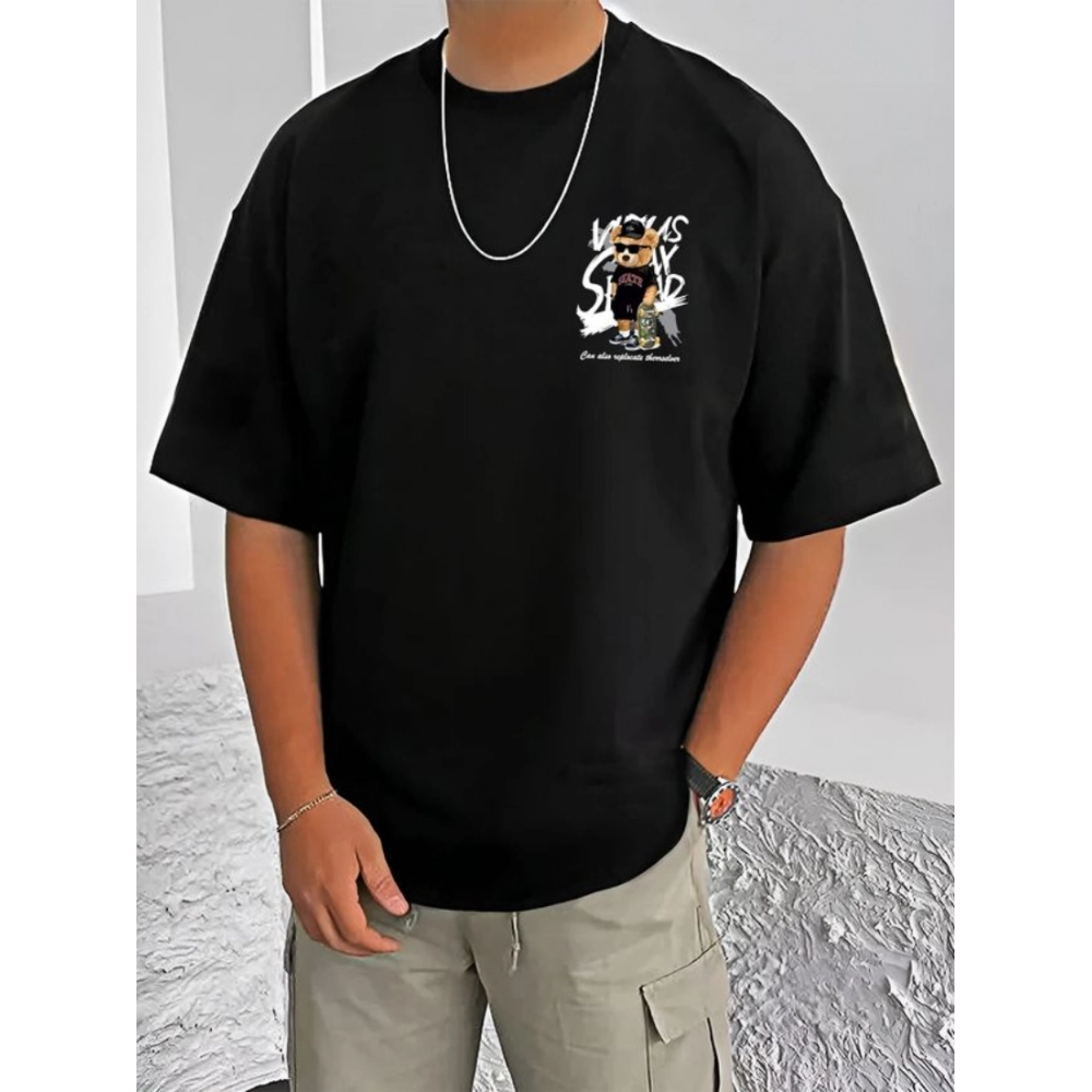 54520981419_a1170d0951_o_d-1000x1000-1.webp Men's Casual Cotton Blend Printed Round Neck Half Sleeve T-Shirt (Black) - Image 1