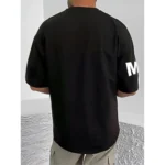 Men's Casual Cotton Blend Printed Round Neck Half Sleeve T-Shirt (Black) - Image 4