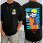 Men's Casual Cotton Blend Printed Round Neck Half Sleeve T-Shirt (Black) - Image 3