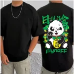 Men's Casual Cotton Blend Printed Round Neck Half Sleeve T-Shirt (Black) - Image 3