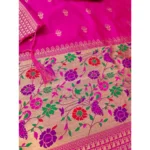 Women's Banarasi Silk Printed Unstitched Salwar Suit Material With Dupatta (Pink, 3Mtrs) - Image 2
