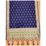 Women's Banarasi Silk Printed Unstitched Salwar Suit Material With Dupatta (Navy Blue, 3Mtrs) - Image 2