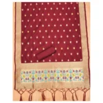 Women's Banarasi Silk Printed Unstitched Salwar Suit Material With Dupatta (Maroon, 3Mtrs) - Image 2