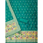 Women's Banarasi Silk Printed Unstitched Salwar Suit Material With Dupatta (Rama, 3Mtrs) - Image 3