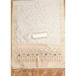 Women's Banarasi Silk Printed Unstitched Salwar Suit Material With Dupatta (White, 3Mtrs) - Image 2