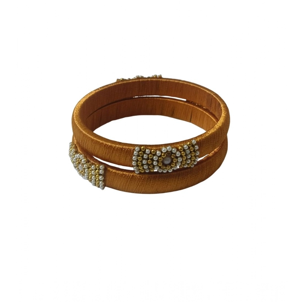 64603-1-1000x1000-1.webp Women's Plastic Silk Thread Bangles (Light Brown, Size: 2.1) - Image 1