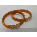 Women's Plastic Silk Thread Bangles (Light Brown, Size: 2.1) - Image 2