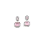 Women's Brass Silver Plated Drop Earrings (Pink) - Image 4